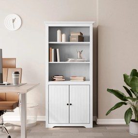 vidaXL Bibliotecă &quot;BODO&quot;, alb, 82x40x173 cm, lemn masiv de pin