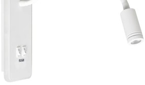 Veioză LED flexibilă de perete cu USB BASE 1xLED/8W+1xLED/2W/230V alb
