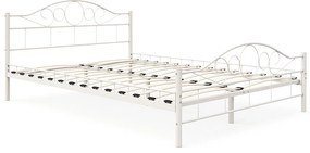 Cadru pat metalic Mimi cu grilaj cadou-alb-140x200cm