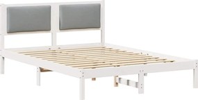 vidaXL Cadru de pat Gri deschis 140 x 200 cm Lemn de pin masiv