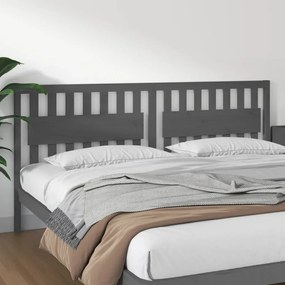 vidaXL Tăblie de pat, gri, 205,5x4x100 cm, lemn masiv de pin
