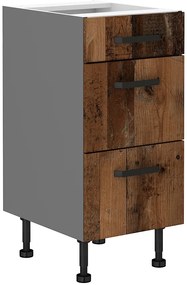 Dulap inferior de bucătărie Oldie 40 D 3S BB PREMIUM BOX (Antracit + Old style). 1049657