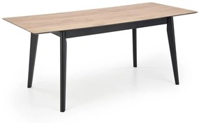 Masa extensibila Gulian stejar/negru L140-180 x l80 x H76
