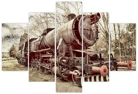 Tablou cu locomotivă istorică (150x105 cm)
