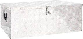 vidaXL Cutie de depozitare, argintiu, 100x55x37 cm, aluminiu
