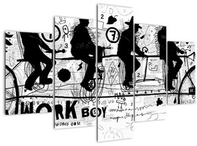 Tablou - Munca în echipă, ciclism (150x105 cm)