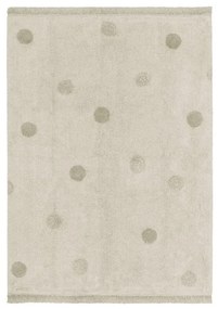 Covor pentru copii kaki/crem lavabil/țesut manual din bumbac 120x160 cm Hippy Dots Olive – Lorena Canals