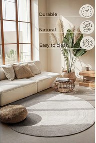 Covor alb reversibil/țesut manual rotund din iută ø 140 cm Braided – Hanse Home