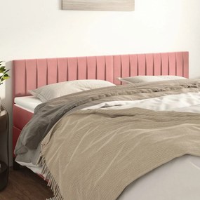 346297 vidaXL Tăblii de pat, 2 buc, roz, 100x5x78/88 cm, catifea