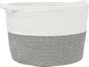 vidaXL Coș de rufe, gri și alb, Ø60x36 cm, bumbac