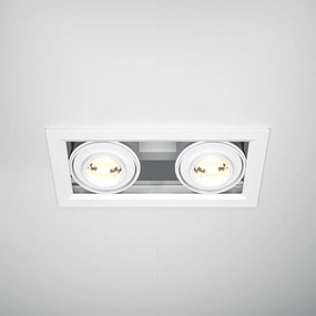 Corp incastrabil cu 2 spoturi LED directionabile Metal Modern alb