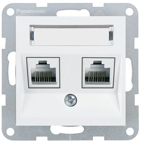 Priza dubla internet cat 6, IP20, Alb, Panasonic Karre Plus 55