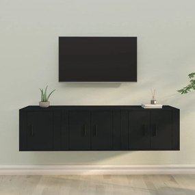 3188439 vidaXL Set dulapuri TV, 3 piese, negru, lemn prelucrat