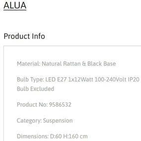 Lustra ratan design natural ALUA NVL-9586532