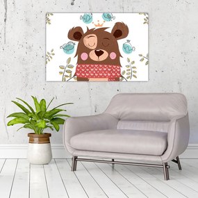 Tablou - Ursulețul cu păsărele (90x60 cm)