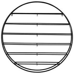 Raft pentru sticle de vin negru pentru perete din metal număr de sticle 12 80x80x9 cm Redondo – PT LIVING