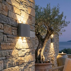 Lampă de perete exterioară gri închis cu LED 4 lumini IP54 - Silly