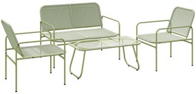 Outsunny Ratan Verde Balcon | Aosom Romania