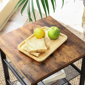 Masuta cu 2 rafturi Design industrial Maro+Negru