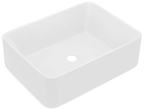 Chiuveta de baie lux, alb mat, 41x30x12 cm, ceramica matte white