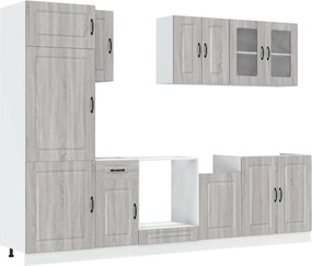 vidaXL Set de dulapuri de bucătărie 8 piese „Kalmar” lemn Sonoma gri