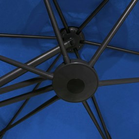 Umbrela soare de exterior stalp din otel albastru azur 300 cm Albastru