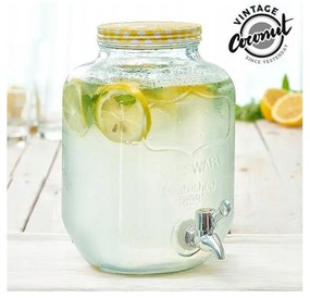 Borcan dispenser limonada, galben, sticla, 4 litri
