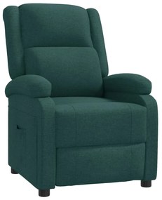 342424 vidaXL Fotoliu rabatabil, verde închis, material textil