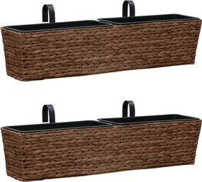 vidaXL Jardiniere de plante, 2 buc., maro, zambilă de apă