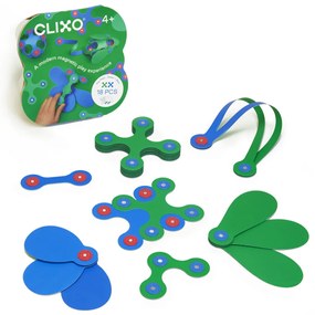 CLIXO® JOC MAGNETIC DE CONSTRUIT - ITSY ALBASTRU & VERDE (18 PIESE) - CLIXO (CL-ITSY-BG-1)
