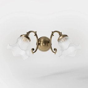 Aplica de perete stil clasic italian din alama si sticla Ricciolo