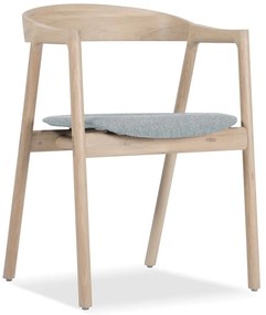 Scaun din lemn masiv de stejar Gazzda Muna, albastru - gri