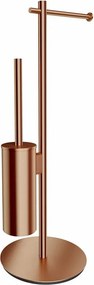 Suport hartie freestanding cu spatiu pentru perie cupru periat Omnires Modern Project