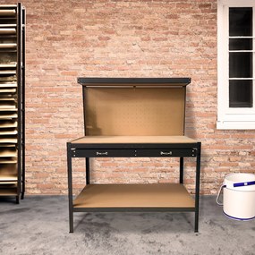 Banc de lucru cu sertar, negru