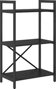 vidaXL Raft pentru cărți Stejar Negru 56 x 34 x 96 cm Lemn compozit