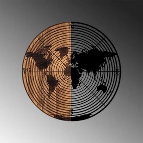 Decorațiune de perete d. 56 cm lemn/metal hartă