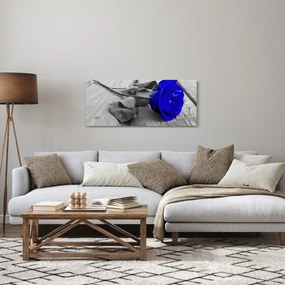 Tablou - Trandafir albastru (120x50 cm)
