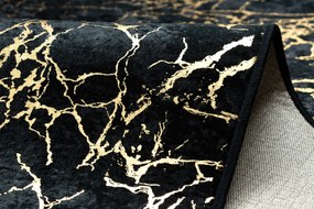 MIRO 11111.2106 covor lavabil Marmură, glamour anti-alunecare - negru / aur