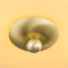 Plafoniera clasica Landhaus 28cm alama satin/ sticla champagne decor albastru