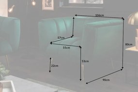 Fotoliu design elegant Noblesse, verde smarald