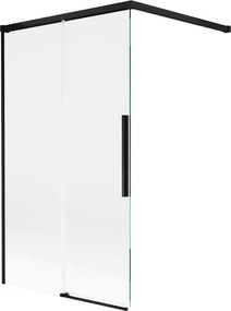 Mexen Rox paravan de cadă cu 2 aripi glisante 100 x 150 cm, transparent, negru - 8C9-100-003-70-00