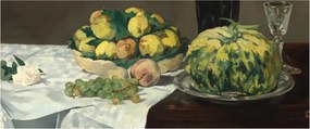 Tablou - Edouard Manet, Still Life with Melon and Peaches, reproducere (120x50 cm)