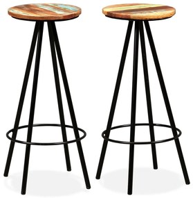 vidaXL Scaune de bar, 2 buc., lemn masiv reciclat