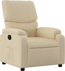 vidaXL Fotoliu rabatabil, crem, material textil