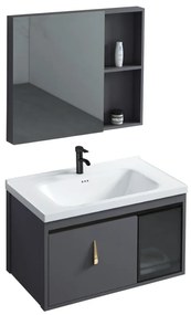 Set mobilier de baie cu lavoar Paris 60cm Gri