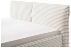 Pat matrimonial bej tapițat cu spațiu de depozitare cu somieră 160x200 cm Matera – Meise Möbel