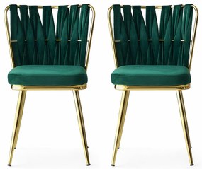 Set de scaune de sufragerie Kusakli Green, 2bucăți