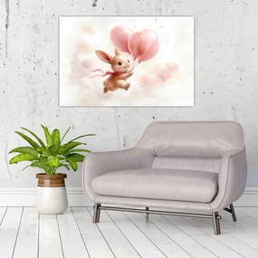 Tablou - Iepuraș cu Baloane (90x60 cm)