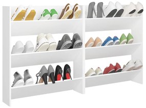 Pantofare de perete, 2 buc., alb, 80x18x90 cm, PAL 2, Alb, 80 x 18 x 90 cm, 1, 80 x 18 x 90 cm