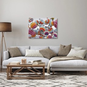 Tablou pe sticlă cu bile pictate (70x50 cm)